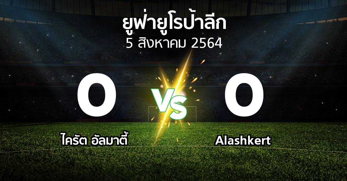 ผลบอล : ไครัต อัลมาตี้ vs Alashkert (ยูฟ่า ยูโรป้าลีก 2021-2022)