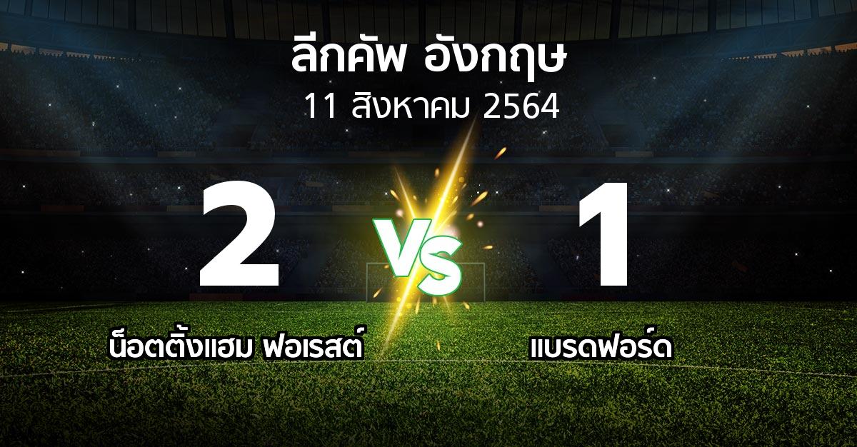 ผลบอล : น็อตติ้งแฮม ฟอเรสต์ vs แบรดฟอร์ด (ลีกคัพ 2021-2022)