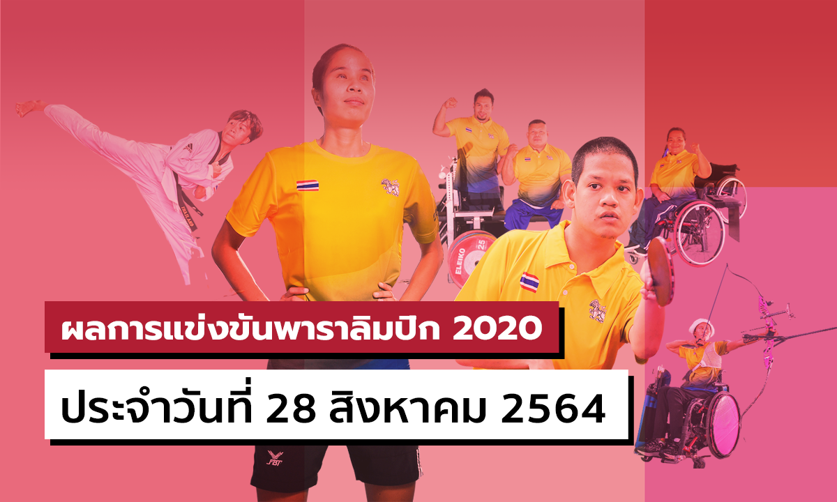 สรุปผลการแข่งขันกีฬาพาราลิมปิกเกมส์ 2020 ประจำวันที่ 28 สิงหาคม 2564