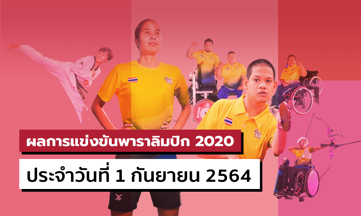 สรุปผลการแข่งขันกีฬาพาราลิมปิกเกมส์ 2020 ประจำวันที่ 1 กันยายน 2564