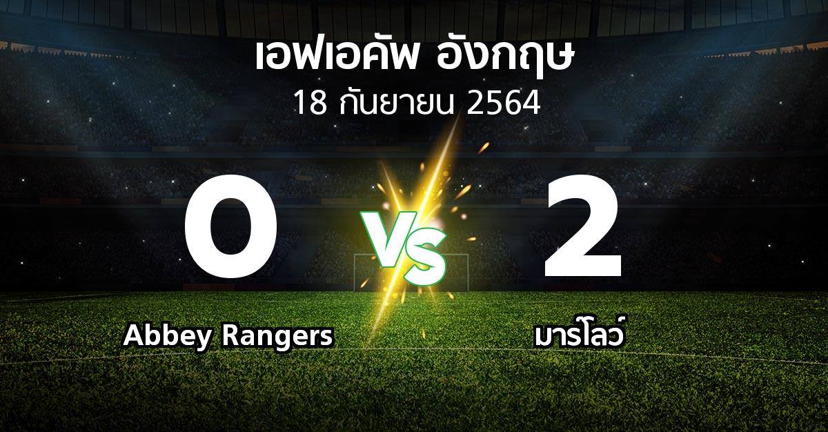 ผลบอล : Abbey Rangers vs มาร์โลว์ (เอฟเอ คัพ 2021-2022)