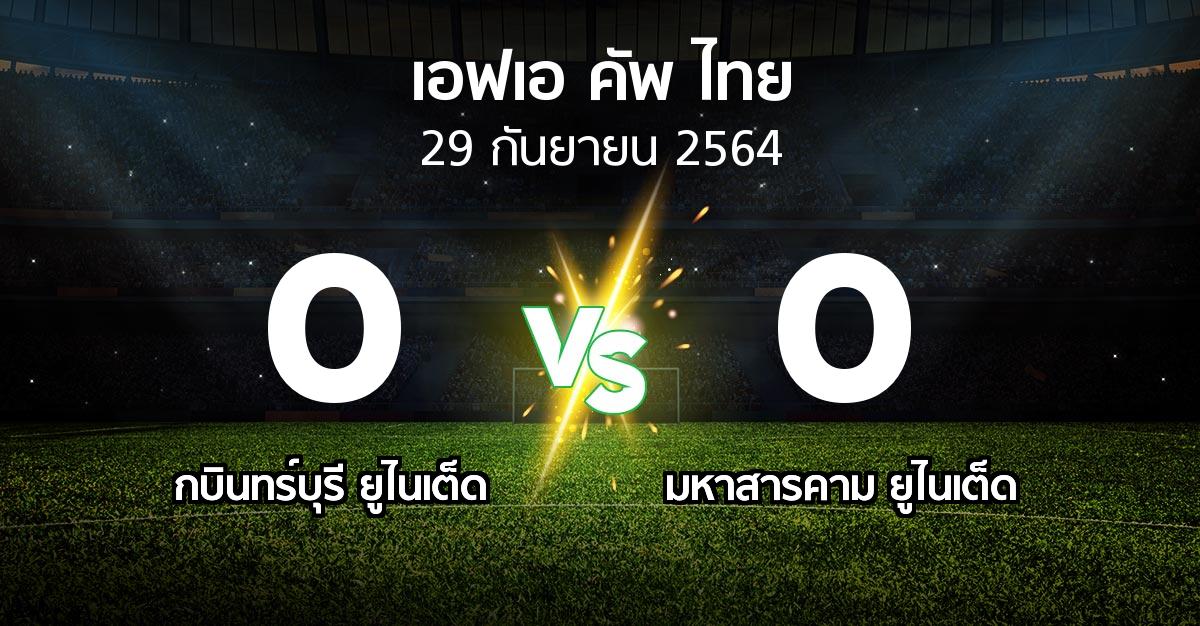 ผลบอล : กบินทร์บุรี ยูไนเต็ด vs มหาสารคาม ยูไนเต็ด (ไทยเอฟเอคัพ 2021-2022)