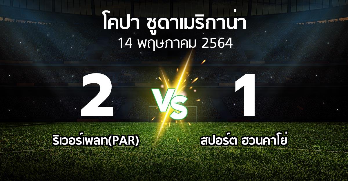 ผลบอล : ริเวอร์เพลท(PAR) vs สปอร์ต ฮวนคาโย่ (โคปา-ซูดาเมริกาน่า 2021)