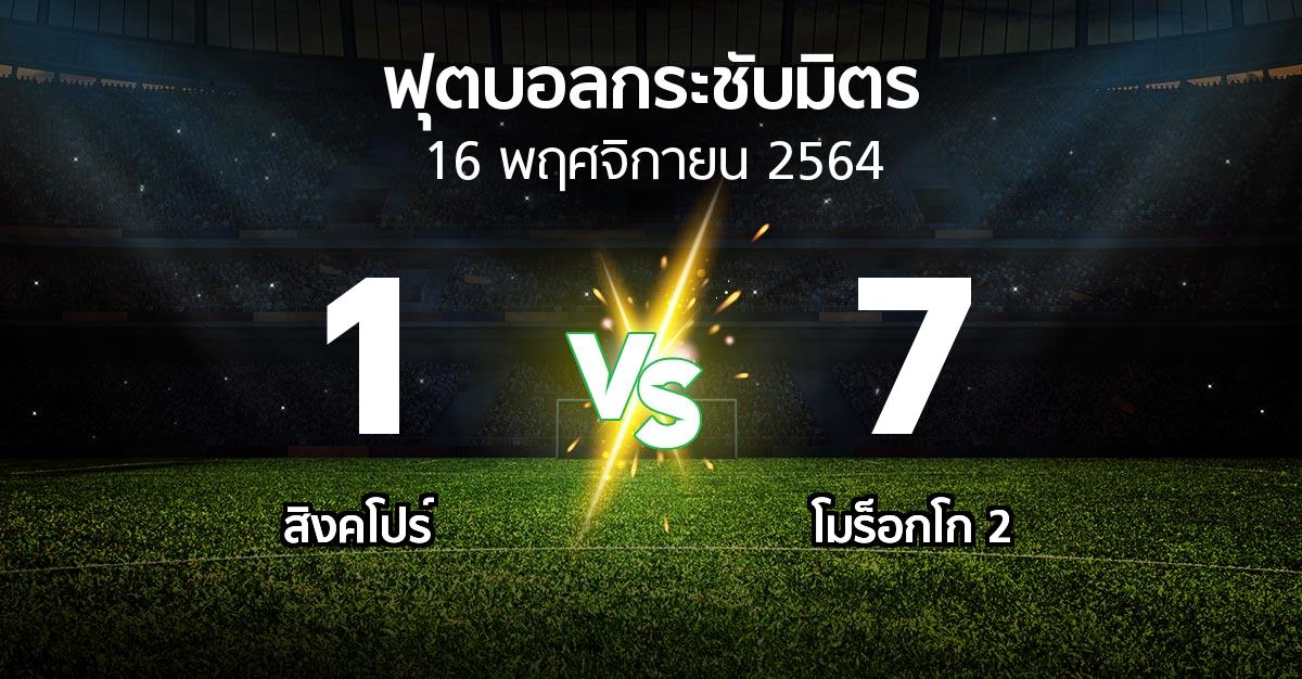 ผลบอล : สิงคโปร์ vs โมร็อกโก 2 (ฟุตบอลกระชับมิตร)