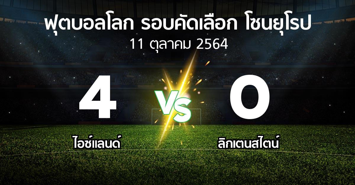 ผลบอล : ไอซ์แลนด์ vs ลิกเตนสไตน์ (ฟุตบอลโลก-รอบคัดเลือก-โซนยุโรป 2021-2022)