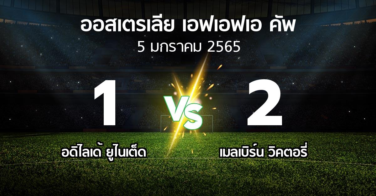 ผลบอล : อดิไลเด้ ยูไนเต็ด vs เมลเบิร์น วิคตอรี่ (ออสเตรเลีย-เอฟเอฟเอ-คัพ 2021-2022)