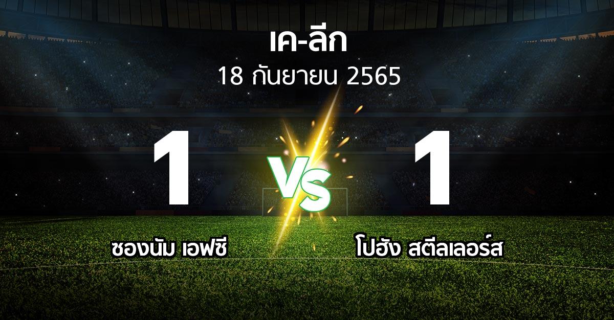 ผลบอล : ซองนัม เอฟซี vs โปฮัง สตีลเลอร์ส (เค-ลีก 2022)