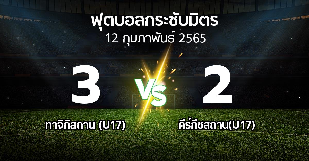 ผลบอล : ทาจิกิสถาน (U17) vs คีร์กีซสถาน(U17) (ฟุตบอลกระชับมิตร)