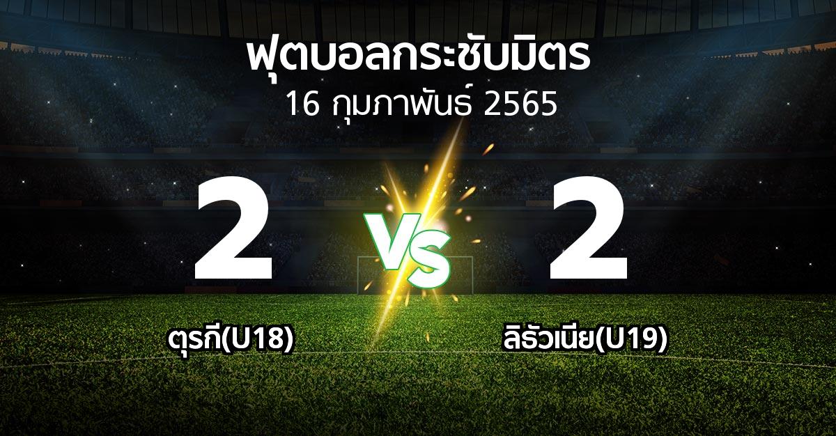 ผลบอล : ตุรกี(U18) vs ลิธัวเนีย(U19) (ฟุตบอลกระชับมิตร)