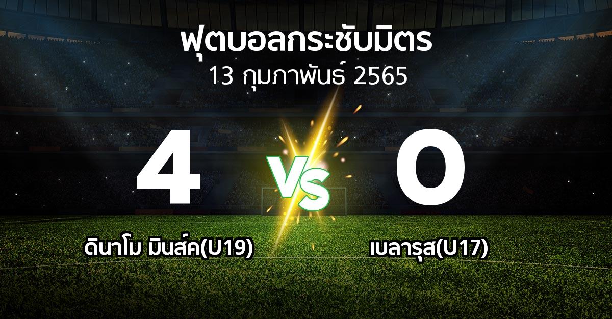 ผลบอล : ดินาโม มินส์ค(U19) vs เบลารุส(U17) (ฟุตบอลกระชับมิตร)