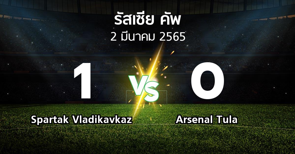 ผลบอล : Spartak Vladikavkaz vs Arsenal Tula (รัสเซีย-คัพ 2021-2022)