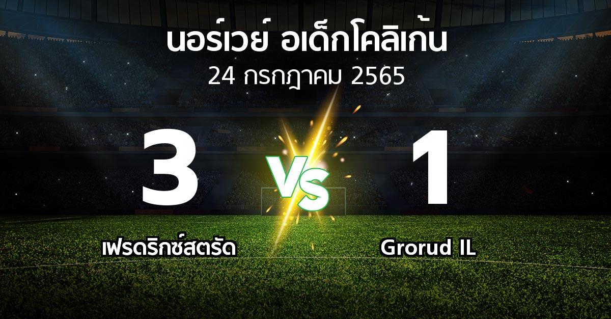 ผลบอล : เฟรดริกซ์สตรัด vs Grorud IL (นอร์เวย์-อเด็กโคลิเก้น 2022)