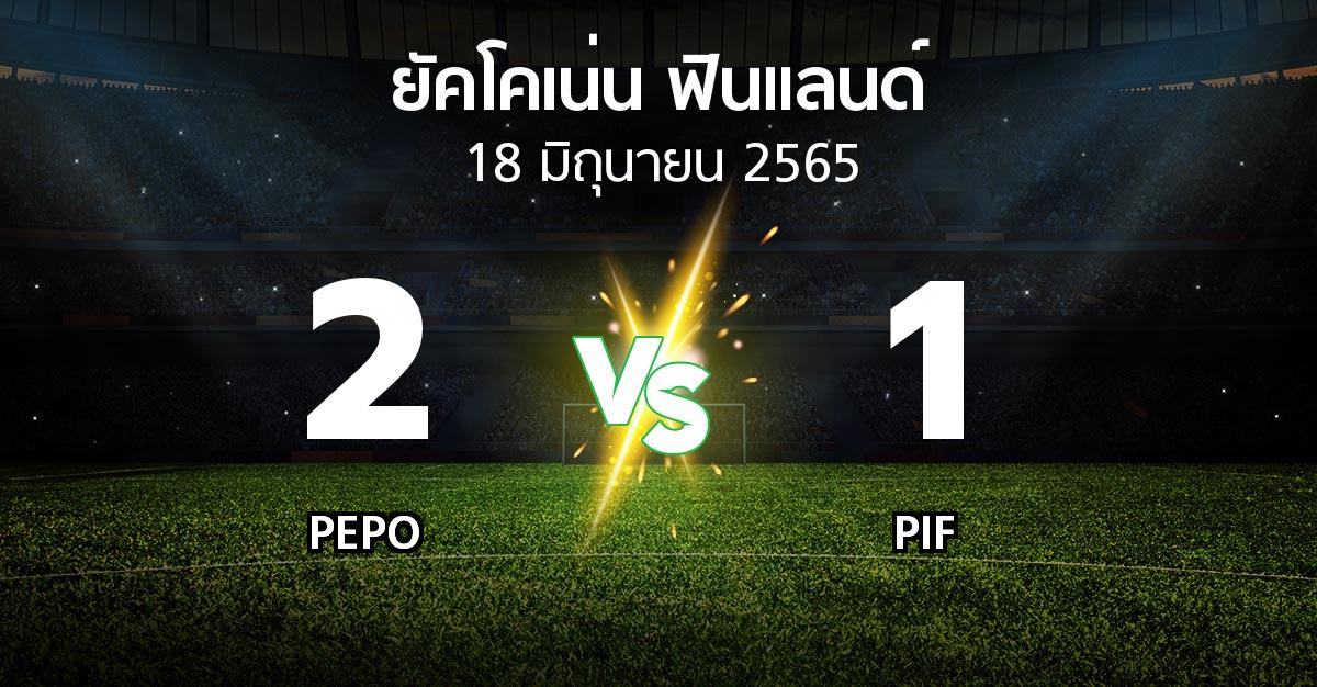 ผลบอล : PEPO vs PIF (ยัคโคเน่น-ฟินแลนด์ 2022)