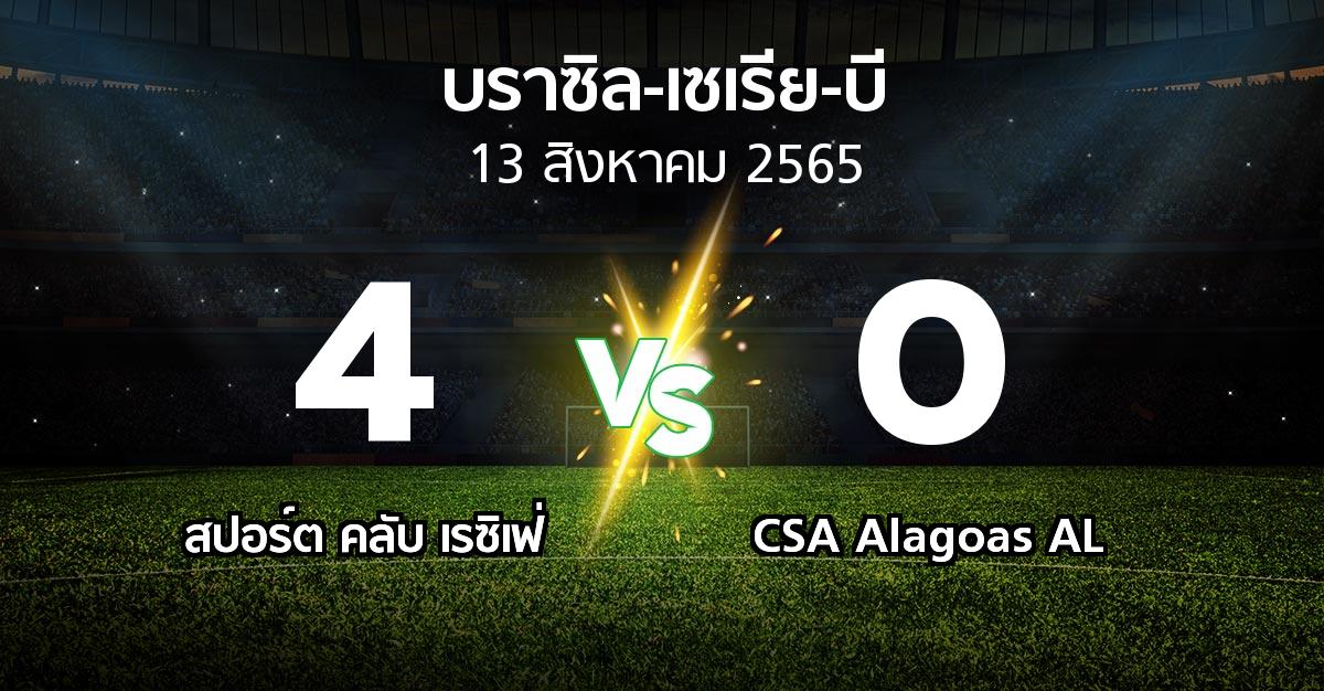 ผลบอล : สปอร์ต คลับ เรซิเฟ่ vs CSA Alagoas AL (บราซิล-เซเรีย-บี 2022)