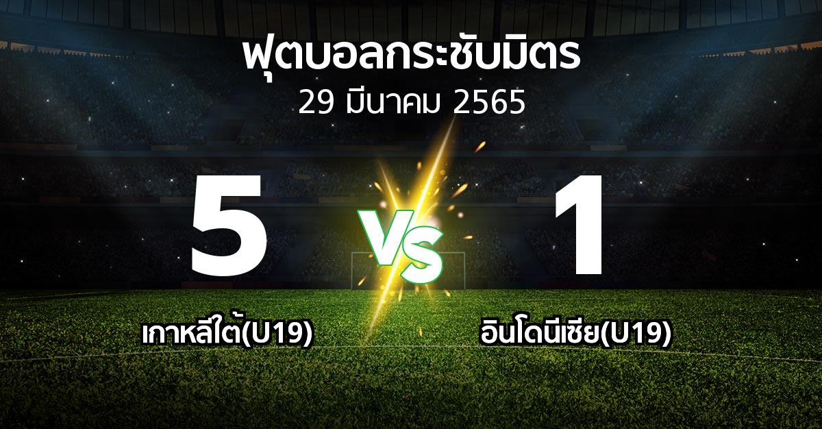 ผลบอล : เกาหลีใต้(U19) vs อินโดนีเซีย(U19) (ฟุตบอลกระชับมิตร)