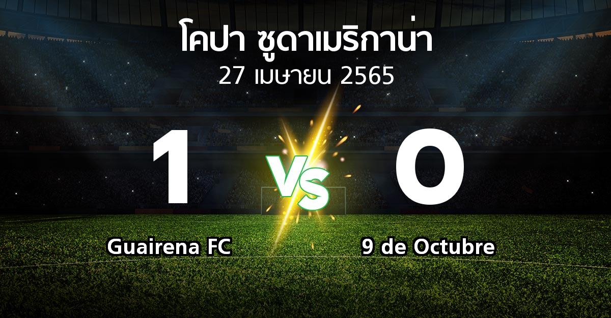 ผลบอล : Guairena FC vs 9 de Octubre (โคปา-ซูดาเมริกาน่า 2022)