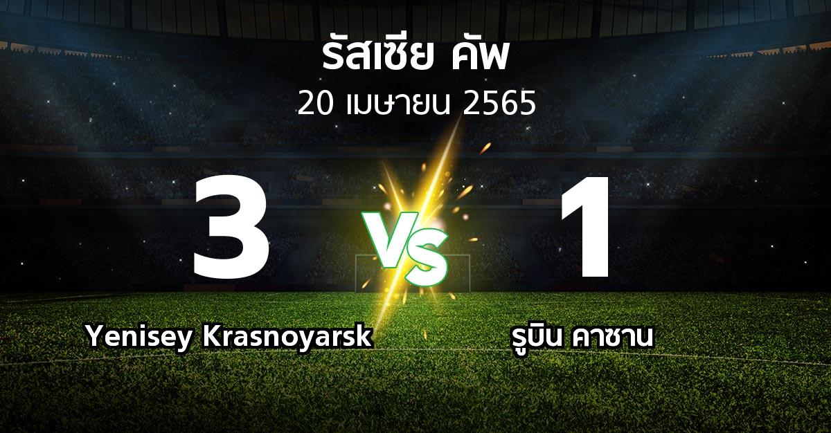 ผลบอล : Yenisey Krasnoyarsk vs รูบิน คาซาน (รัสเซีย-คัพ 2021-2022)