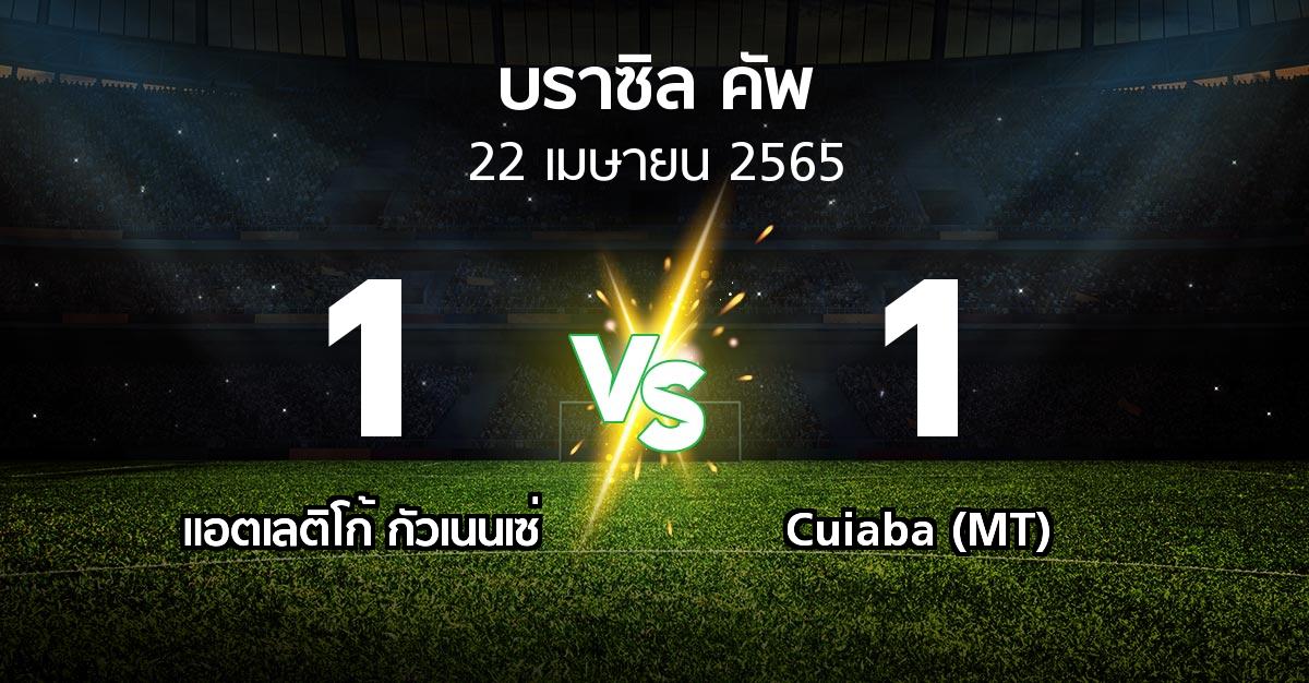 ผลบอล : แอตเลติโก้ กัวเนนเซ่ vs Cuiaba (MT) (บราซิล-คัพ 2022)