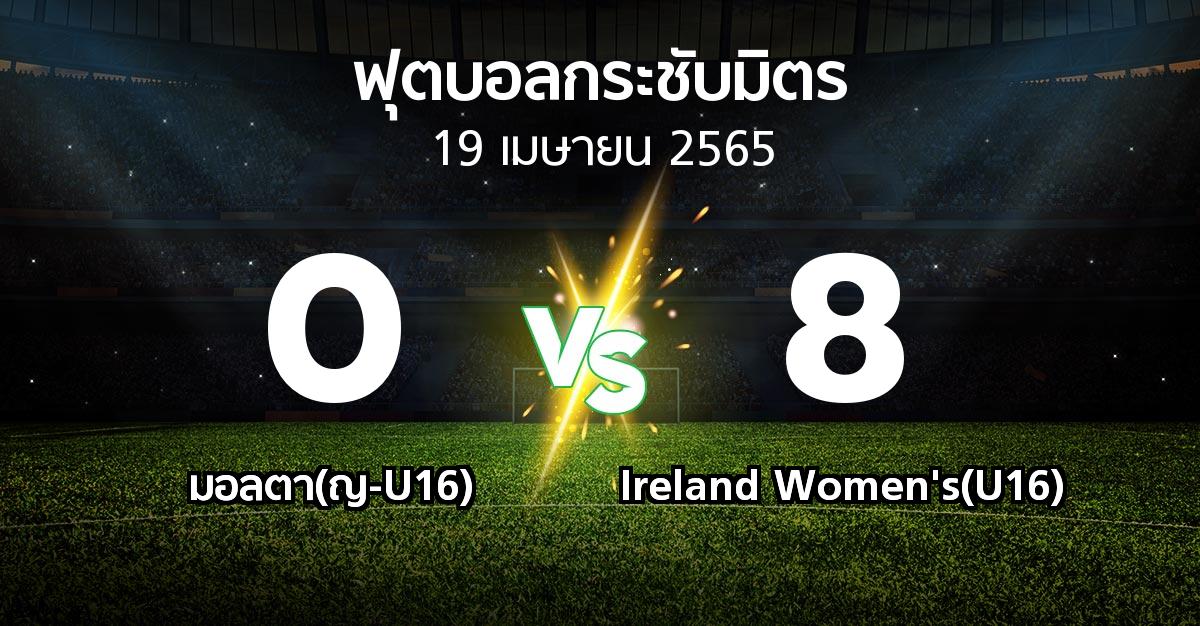 ผลบอล : มอลตา(ญ-U16) vs Ireland Women's(U16) (ฟุตบอลกระชับมิตร)