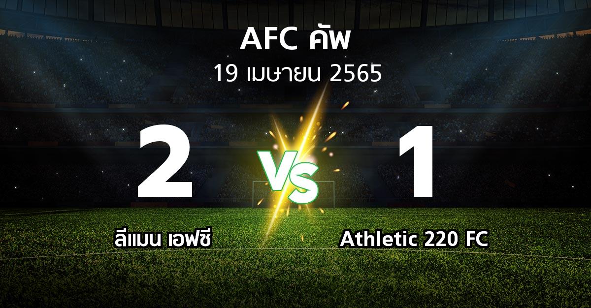 ผลบอล : ลีแมน เอฟซี vs Athletic 220 FC (เอเอฟซีคัพ 2022)