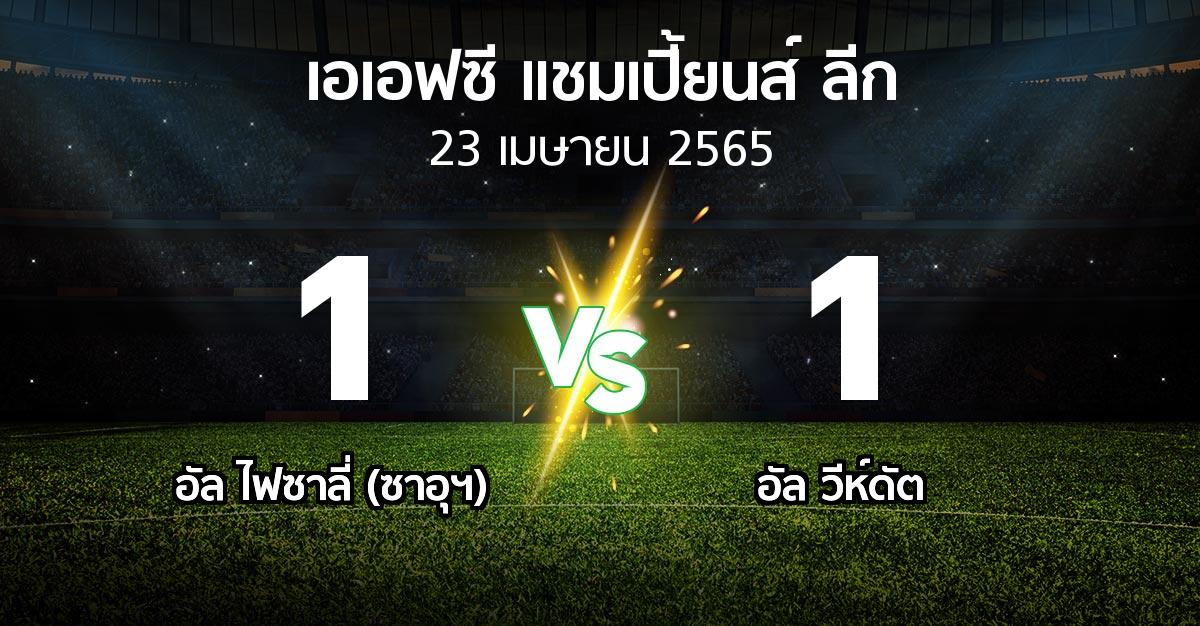 ผลบอล : อัล ไฟซาลี่ (ซาอุฯ) vs อัล วีห์ดัต (เอเอฟซีแชมเปี้ยนส์ลีก 2022-2023)