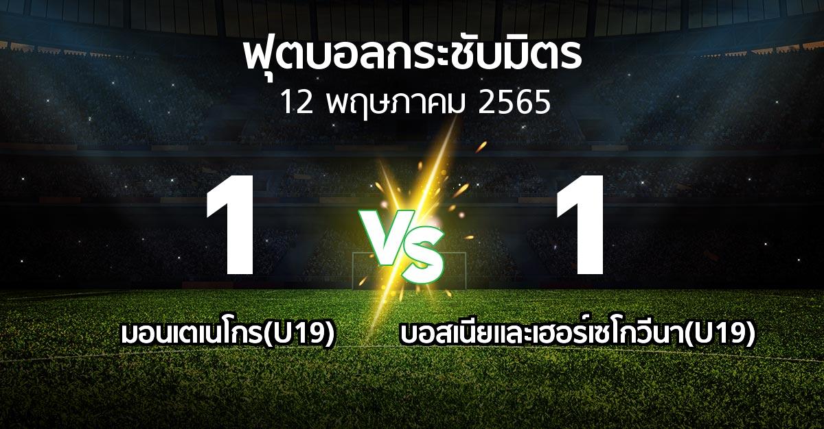 ผลบอล : มอนเตเนโกร(U19) vs บอสเนียและเฮอร์เซโกวีนา(U19) (ฟุตบอลกระชับมิตร)