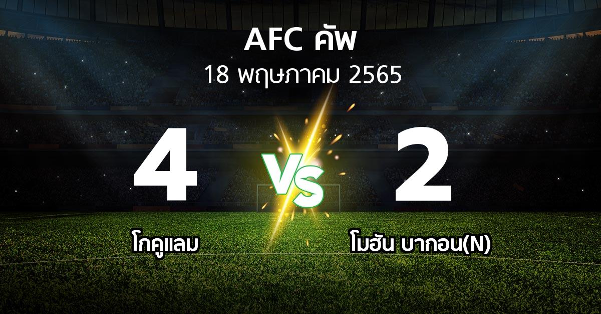 ผลบอล : โกคูแลม vs โมฮัน บากอน(N) (เอเอฟซีคัพ 2022)