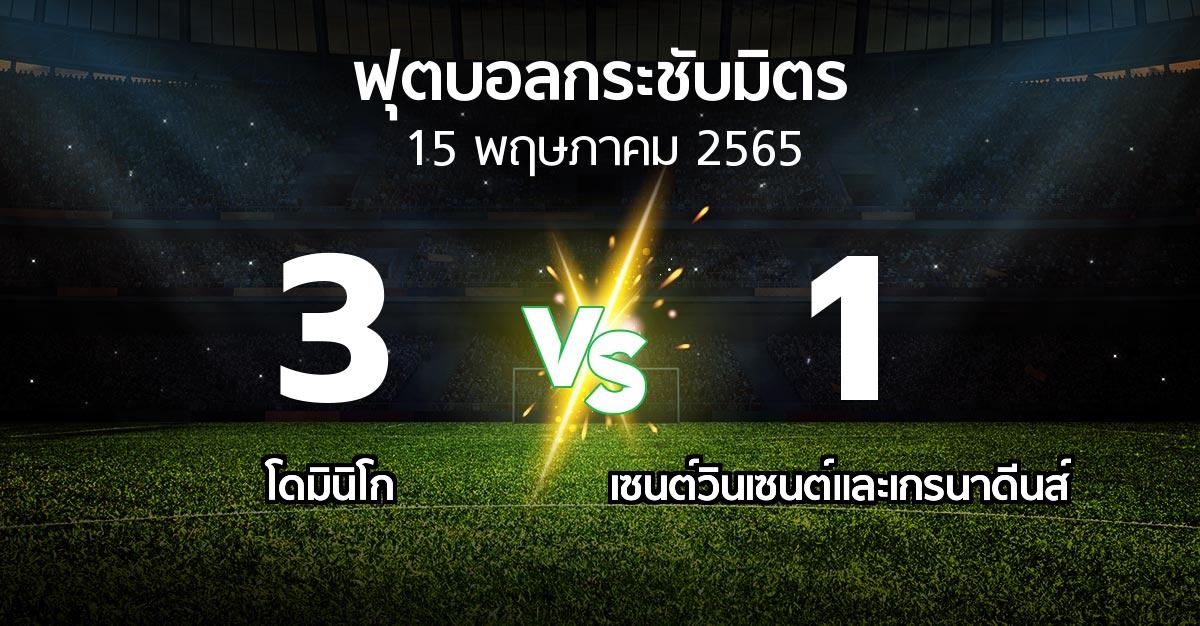 ผลบอล : โดมินิโก vs เซนต์วินเซนต์และเกรนาดีนส์ (ฟุตบอลกระชับมิตร)