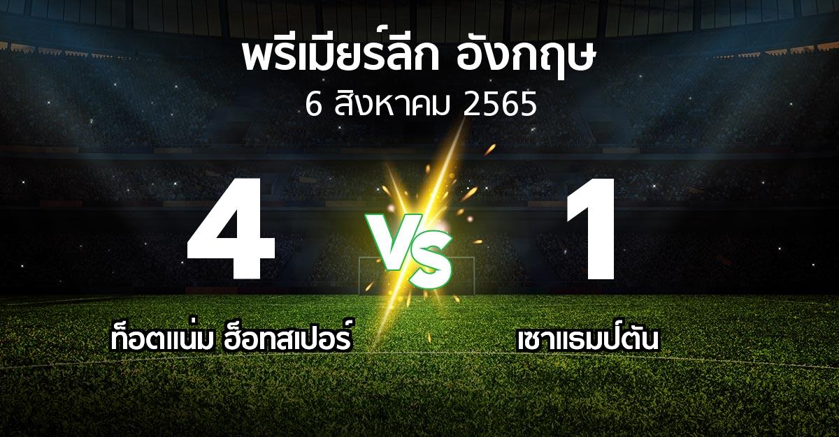 ผลบอล : สเปอร์ส vs เซาแธมป์ตัน (พรีเมียร์ลีก 2022-2023)