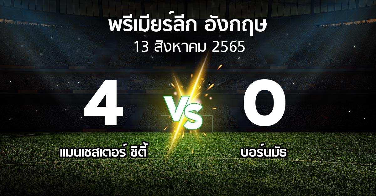 ผลบอล : แมนเชสเตอร์ ซิตี้ vs บอร์นมัธ (พรีเมียร์ลีก 2022-2023)