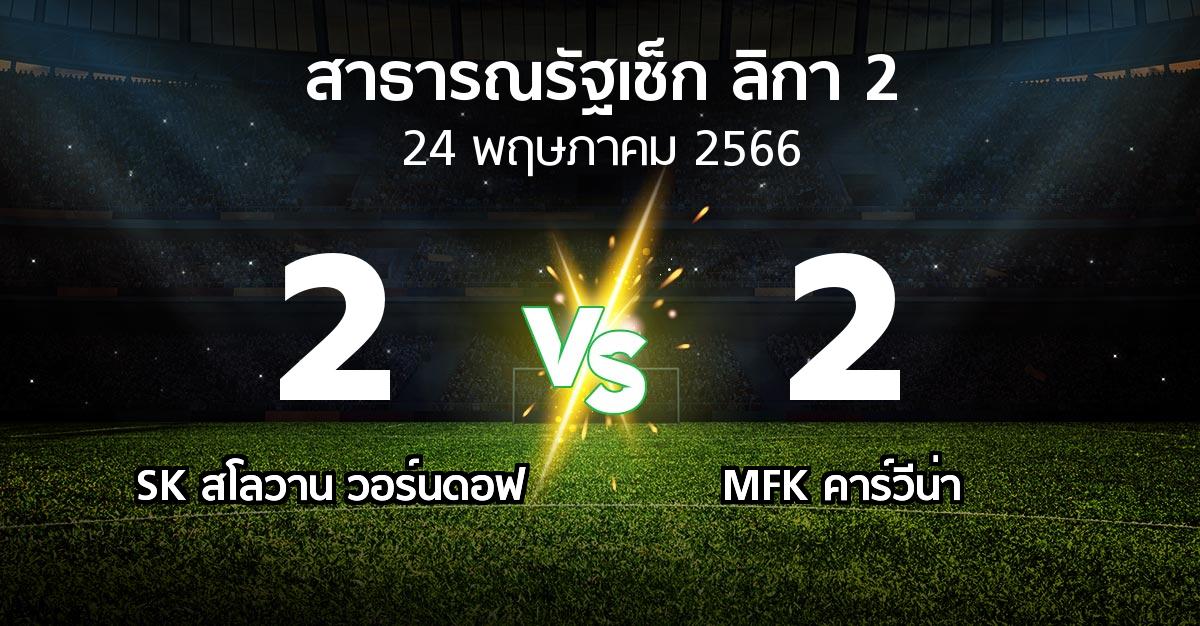 ผลบอล : SK สโลวาน วอร์นดอฟ vs MFK คาร์วีน่า (สาธารณรัฐเช็ก-ลิกา-2 2022-2023)