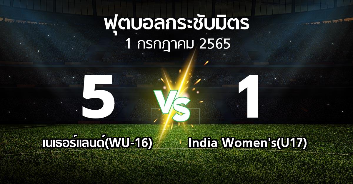 ผลบอล : เนเธอร์แลนด์(WU-16) vs India Women's(U17) (ฟุตบอลกระชับมิตร)