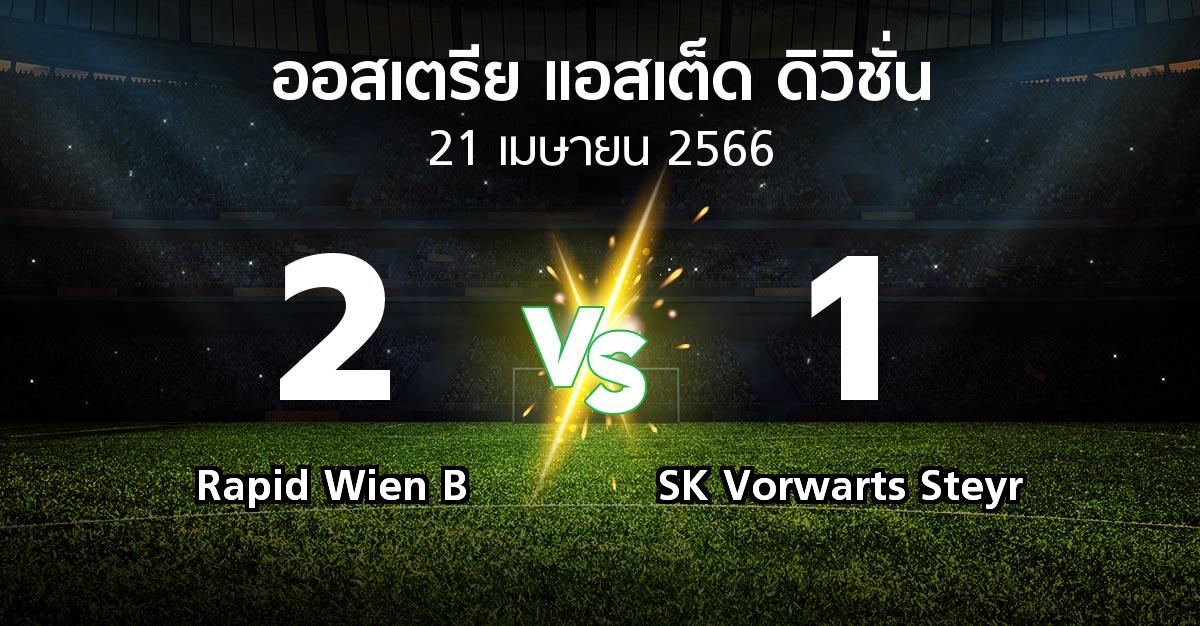 ผลบอล : Rapid Wien B vs SK Vorwarts Steyr (ออสเตรีย-แอสเต็ด-ดิวิชั่น 2022-2023)