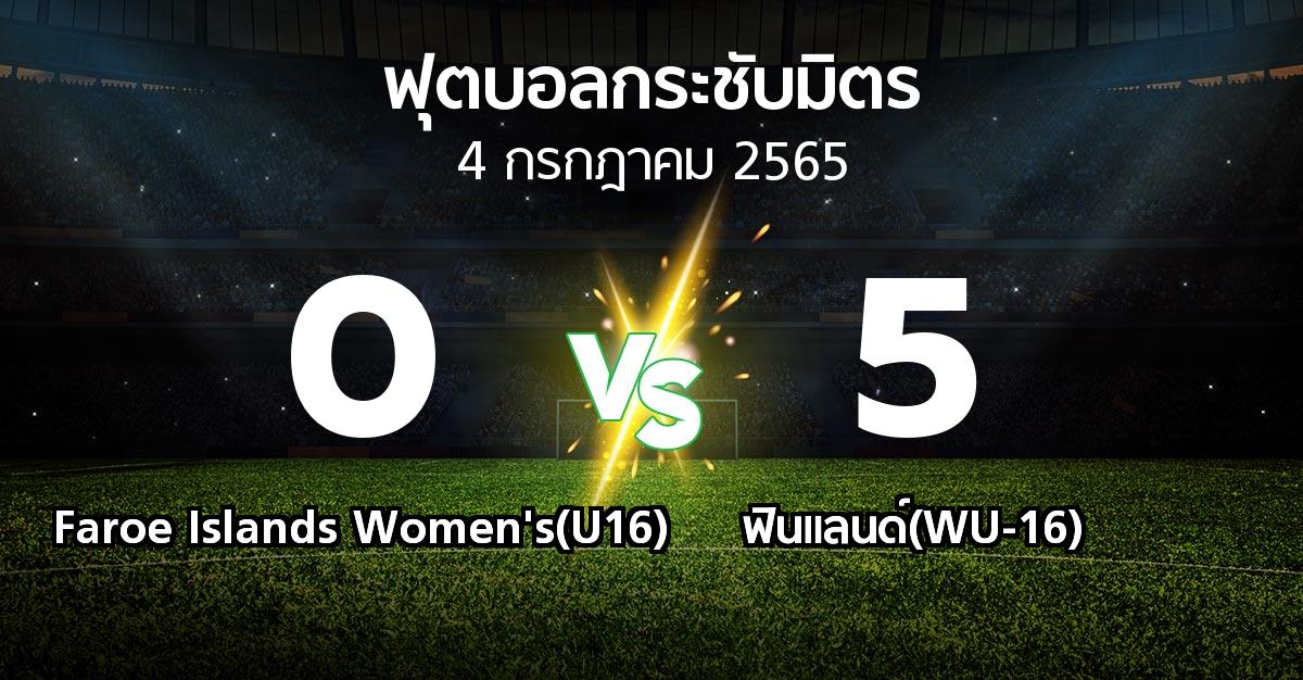 ผลบอล : Faroe Islands Women's(U16) vs ฟินแลนด์(WU-16) (ฟุตบอลกระชับมิตร)