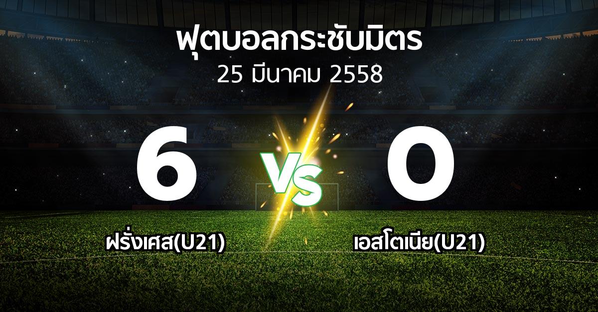 รายงานการแข่งขัน : ฝรั่งเศส(U21) vs เอสโตเนีย(U21) (ฟุตบอลกระชับมิตร)