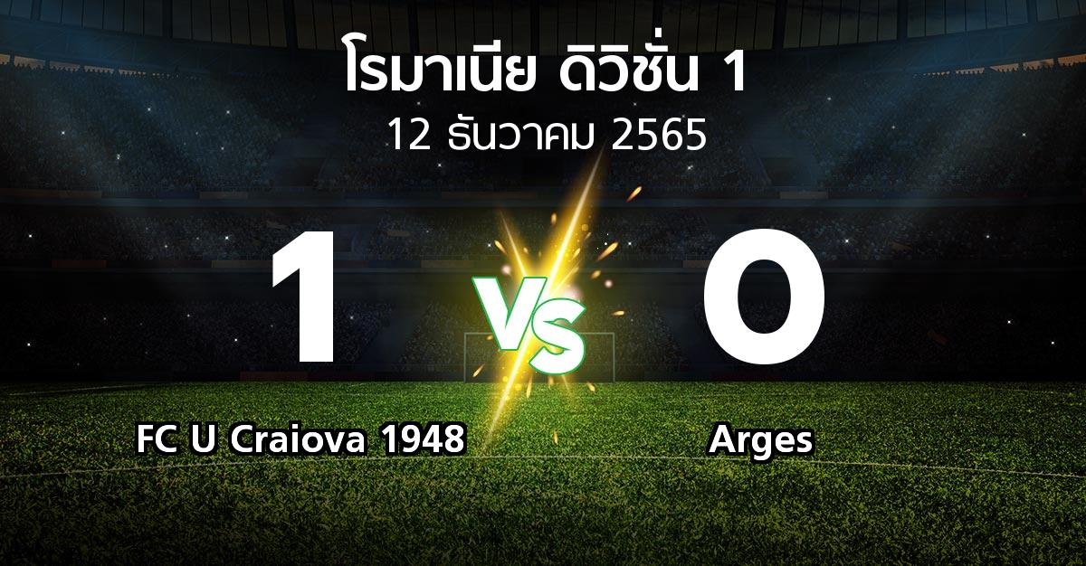 ผลบอล : FC U Craiova 1948 vs Arges (โรมาเนีย-ดิวิชั่น-1 2022-2023)