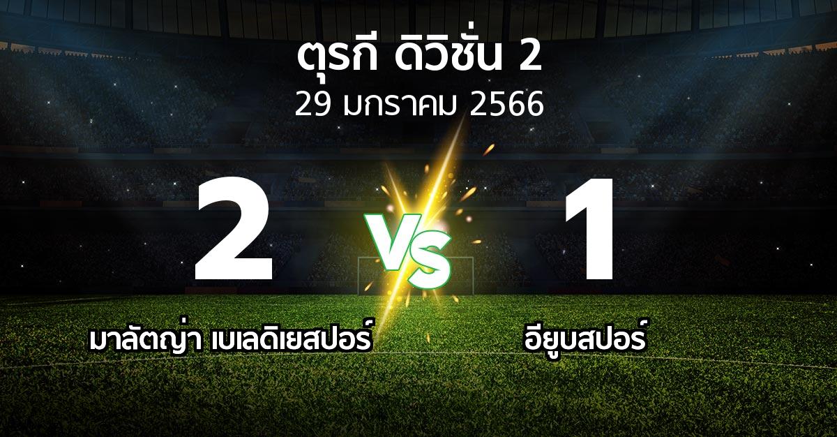 ผลบอล : มาลัตญ่า เบเลดิเยสปอร์ vs อียูบสปอร์ (ตุรกี-ดิวิชั่น-2 2022-2023)