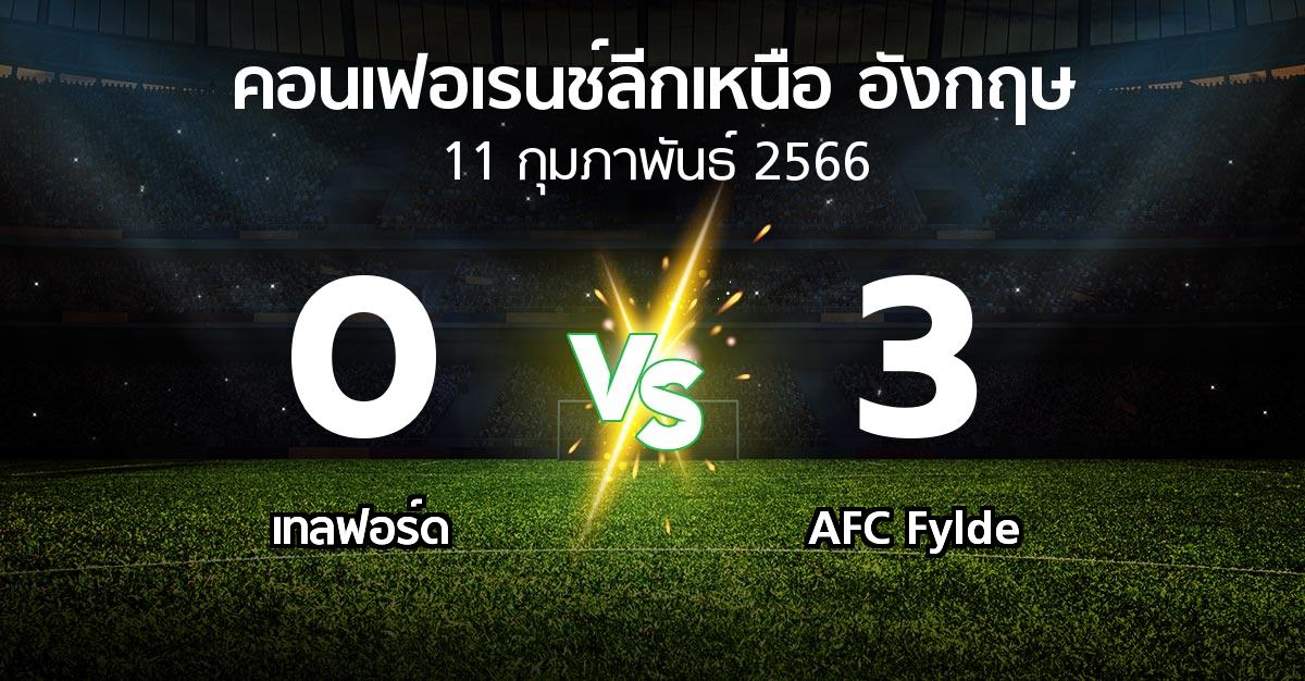 ผลบอล : เทลฟอร์ด vs AFC Fylde (คอนเฟอเรนช์ลีกเหนืออังกฤษ 2022-2023)