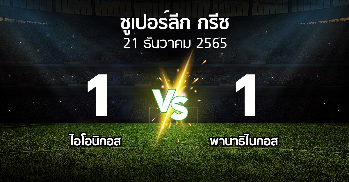 ผลบอล : ไอโอนิกอส vs พานาธิไนกอส (ซูเปอร์ลีก-กรีซ 2022-2023)