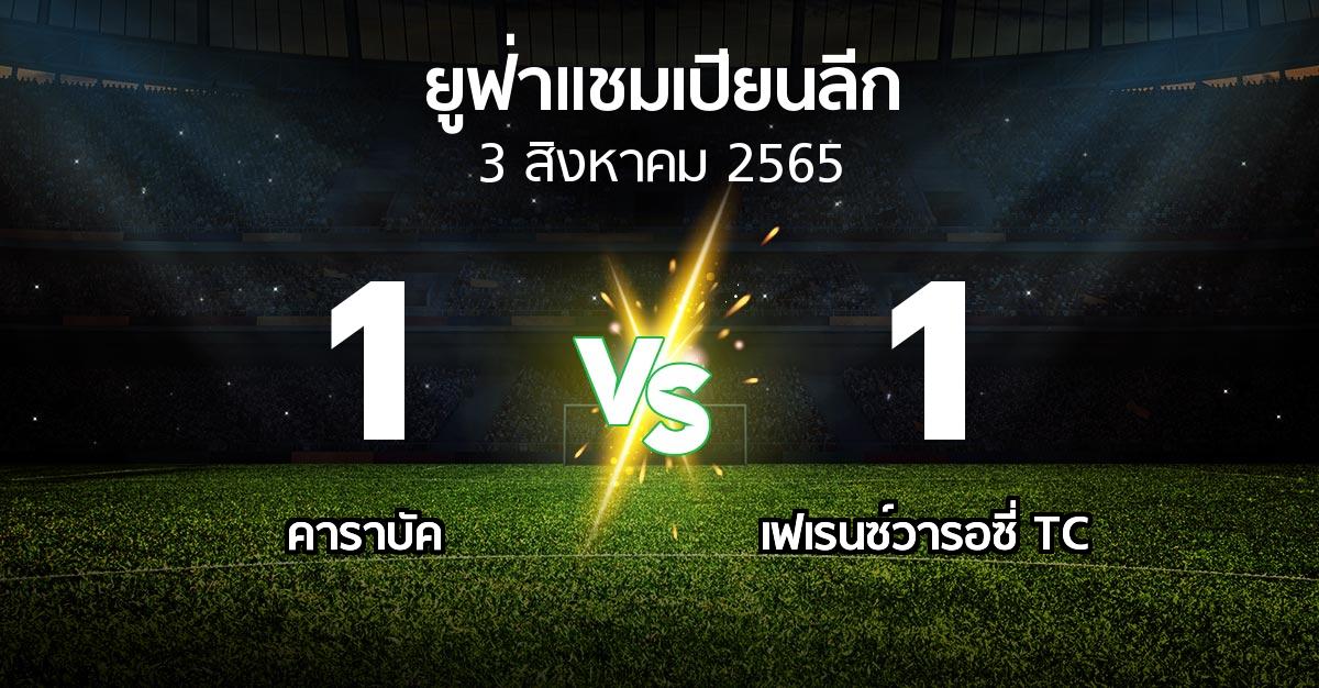 ผลบอล : คาราบัค vs เฟเรนซ์วารอซี่ TC (ยูฟ่า แชมเปียนส์ลีก 2022-2023)