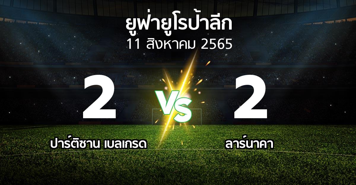 ผลบอล : ปาร์ติซานฯ vs ลาร์นาคา (ยูฟ่า ยูโรป้าลีก 2022-2023)