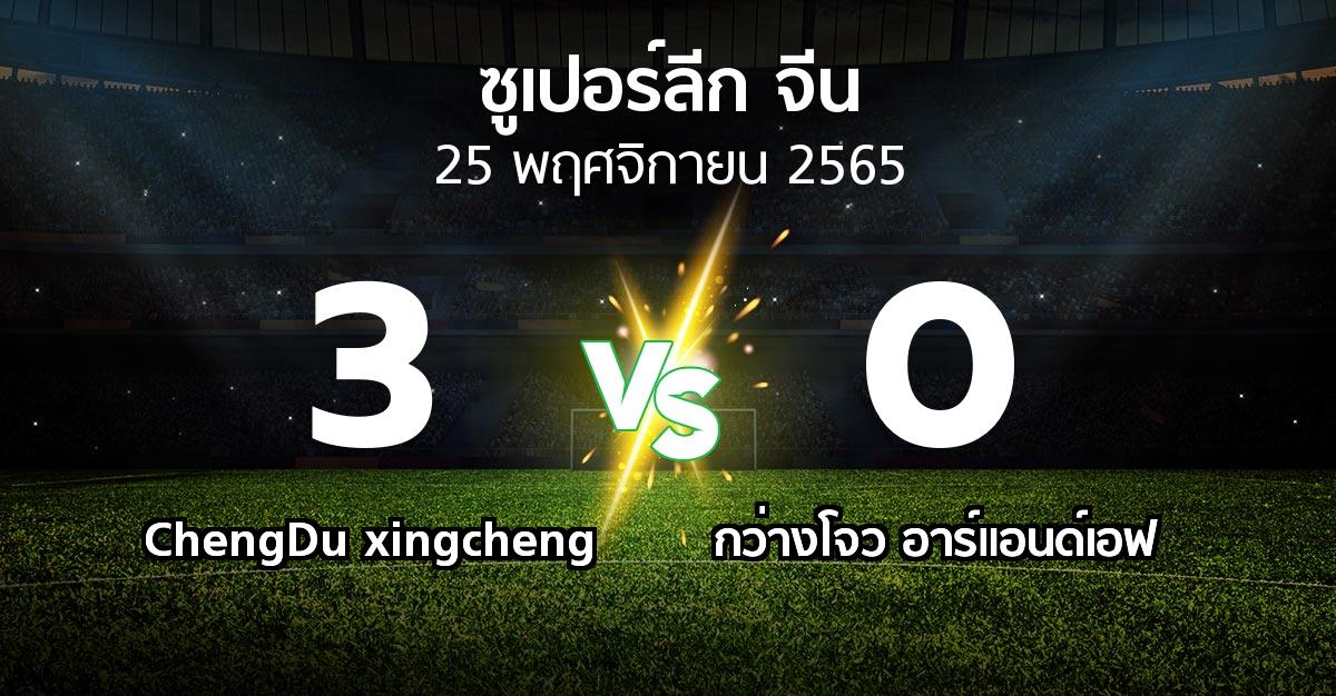 ผลบอล : ChengDu xingcheng vs กว่างโจว อาร์แอนด์เอฟ (ซูเปอร์ลีกจีน 2022)