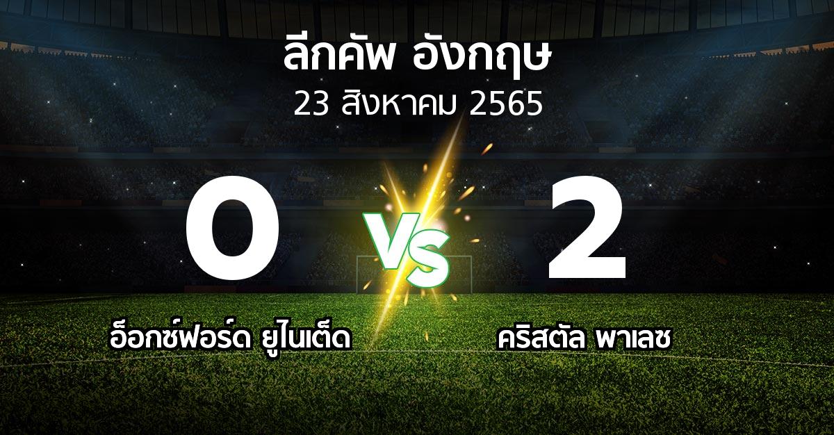 ผลบอล : อ็อกซ์ฟอร์ด ยูไนเต็ด vs คริสตัล พาเลซ (ลีกคัพ 2022-2023)