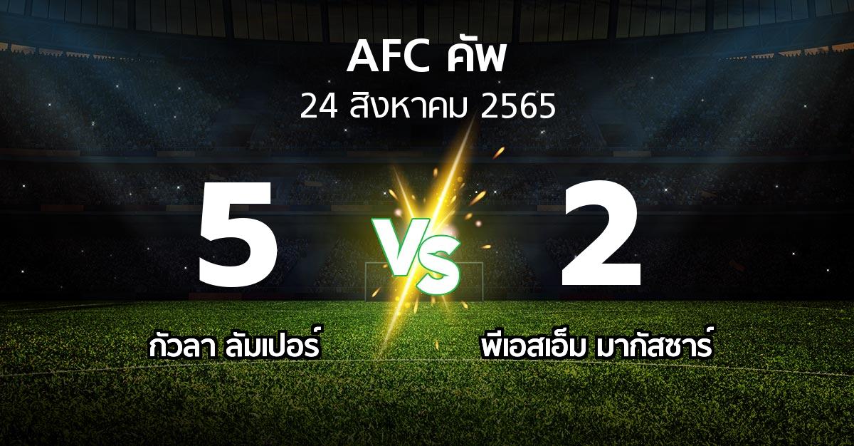 ผลบอล : กัวลา ลัมเปอร์ vs พีเอสเอ็ม มากัสซาร์ (เอเอฟซีคัพ 2022)