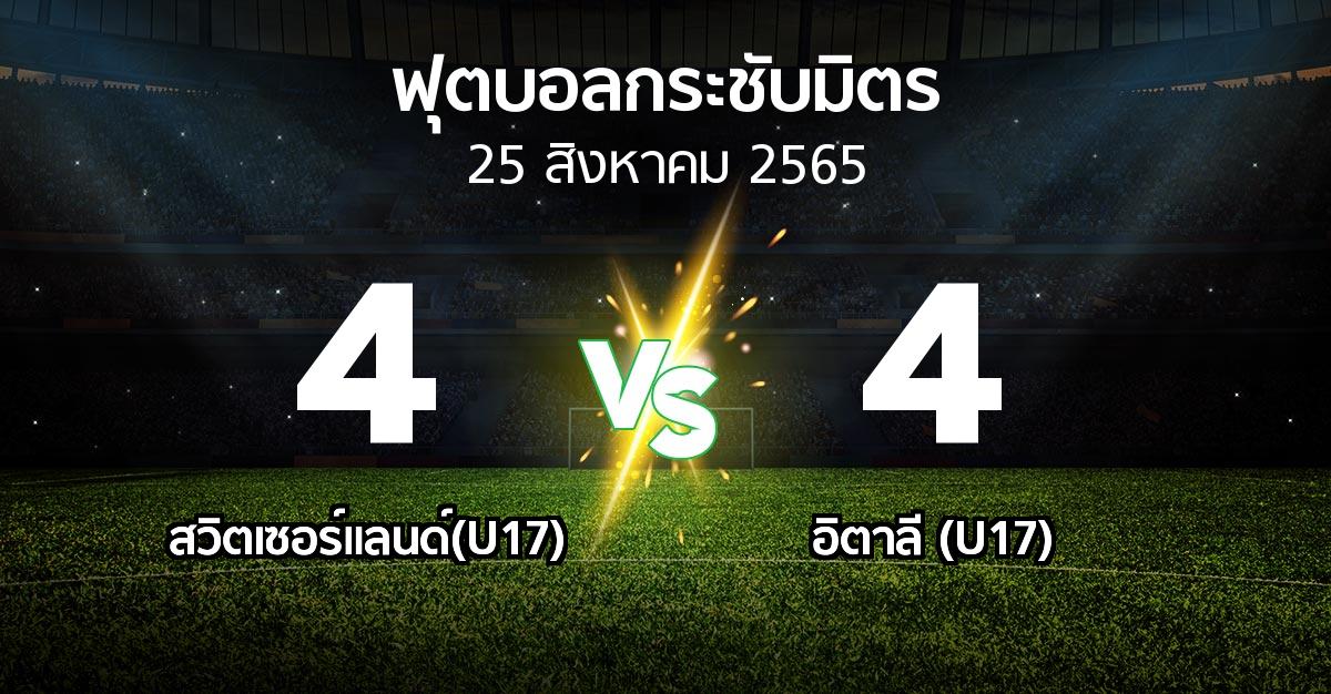 ผลบอล : สวิตเซอร์แลนด์(U17) vs อิตาลี (U17) (ฟุตบอลกระชับมิตร)