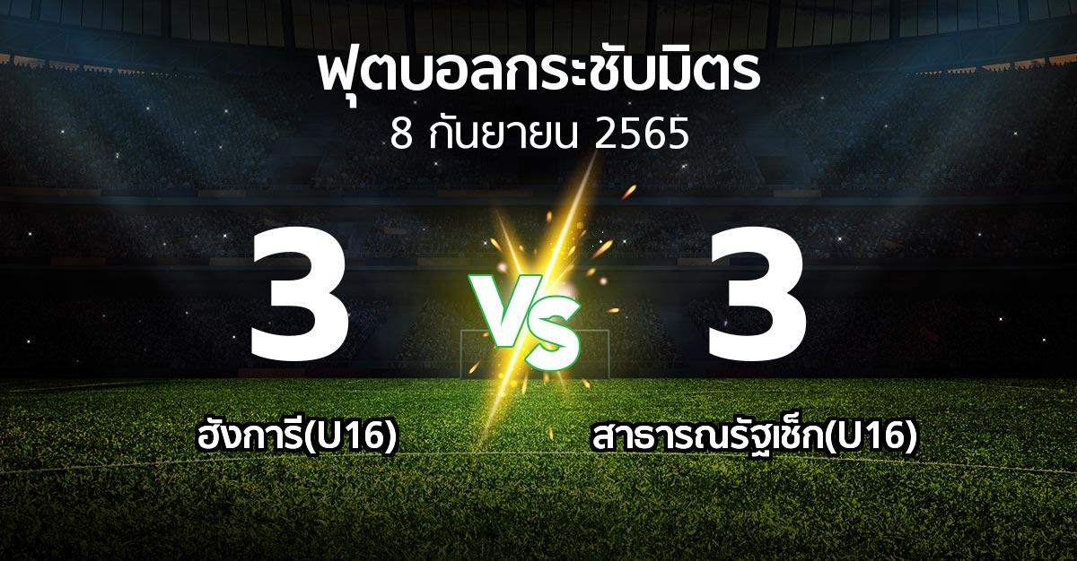 ผลบอล : ฮังการี(U16) vs สาธารณรัฐเช็ก(U16) (ฟุตบอลกระชับมิตร)