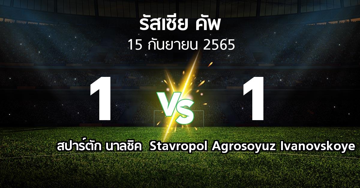 ผลบอล : สปาร์ตัก นาลชิค vs Stavropol Agrosoyuz Ivanovskoye (รัสเซีย-คัพ 2022-2023)