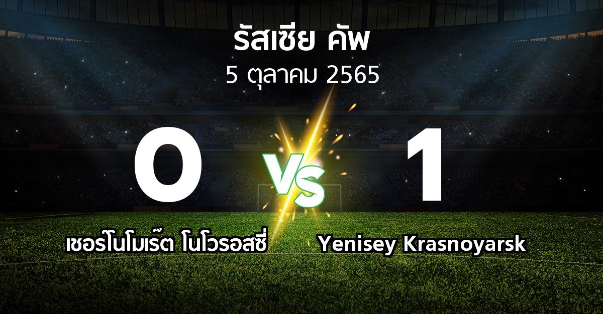 ผลบอล : เชอร์โนโมเร๊ต โนโวรอสซี่ vs Yenisey Krasnoyarsk (รัสเซีย-คัพ 2022-2023)