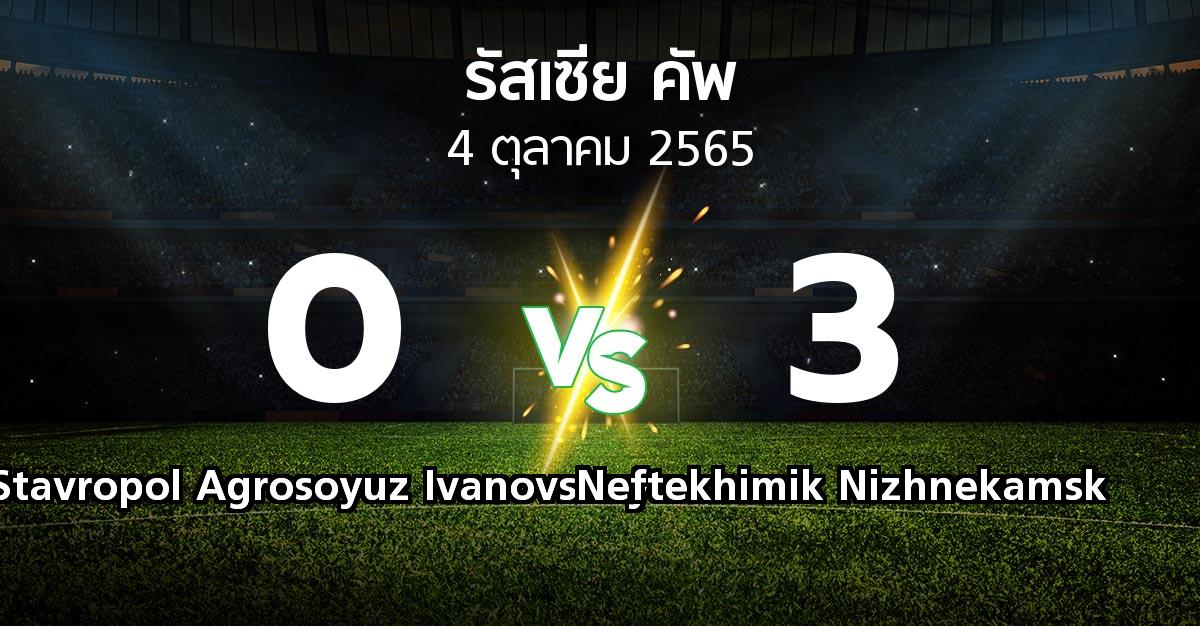 ผลบอล : Stavropol Agrosoyuz Ivanovskoye vs Neftekhimik Nizhnekamsk (รัสเซีย-คัพ 2022-2023)