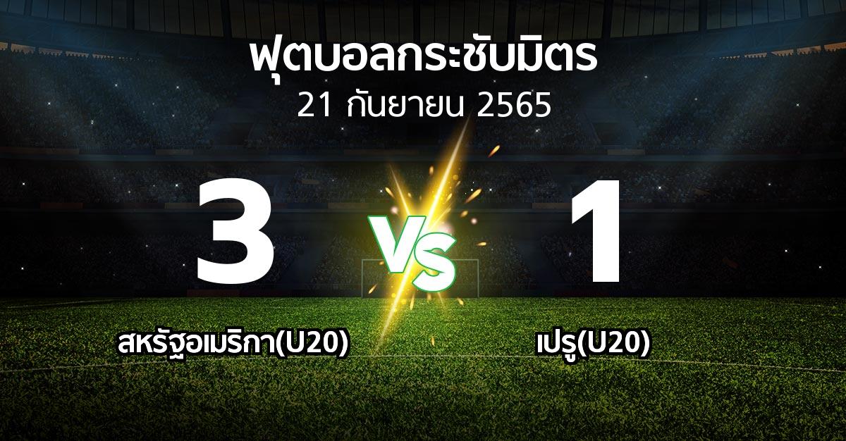 ผลบอล : สหรัฐอเมริกา(U20) vs เปรู(U20) (ฟุตบอลกระชับมิตร)